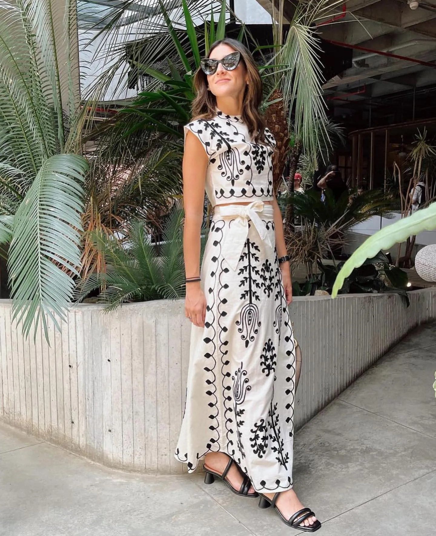Camilla - Ensemble imprimé Top et Jupe
