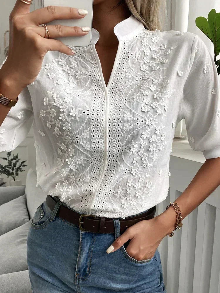 Sophie - Blouse luxueuse brodée