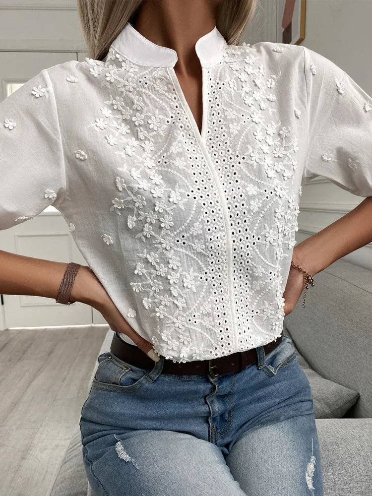 Sophie - Blouse luxueuse brodée