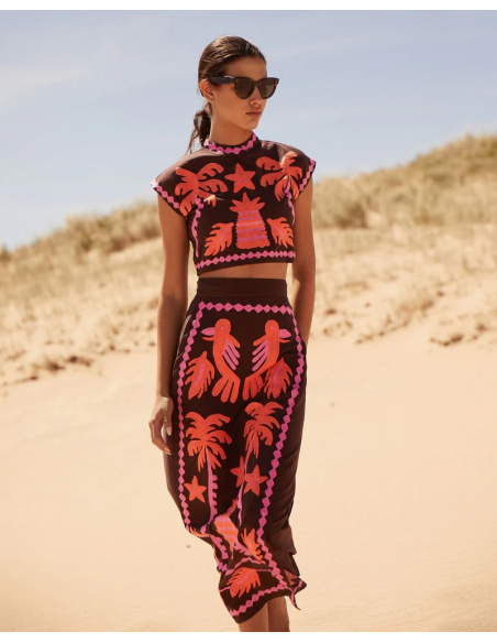 Katia | Ensemble haut et jupe imprimé chic