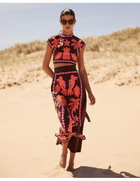 Katia | Ensemble haut et jupe imprimé chic