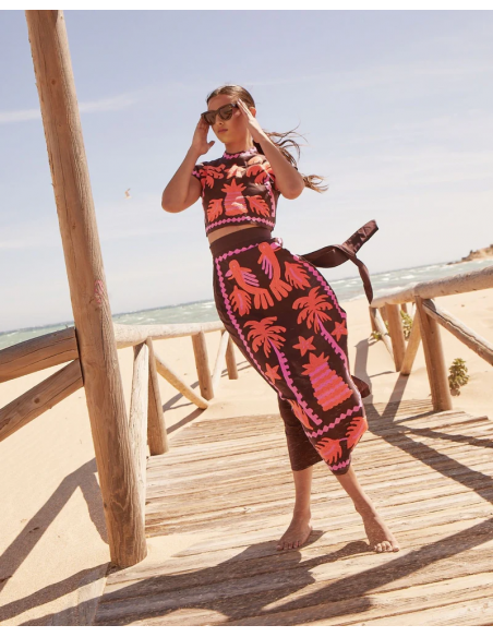 Katia | Ensemble haut et jupe imprimé chic