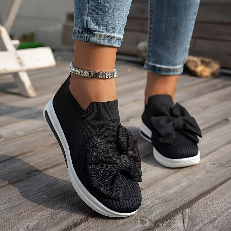 Été Léger - Baskets Noires Tricotées