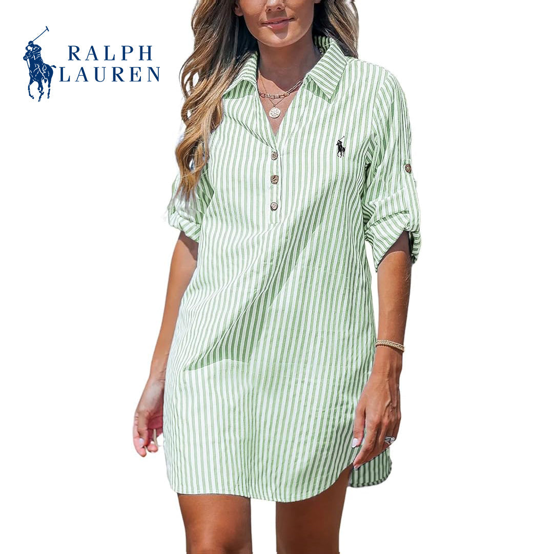 Élise | Robe Chemise à Rayures Ꮢаlрh Ꮮаurеn