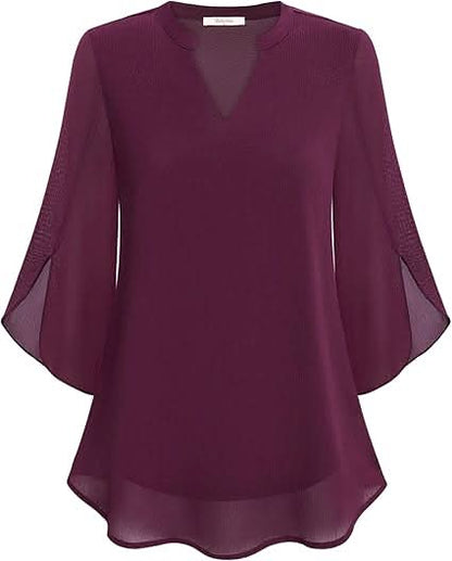 Marguerite™ | Blouse fluide à effet superposé