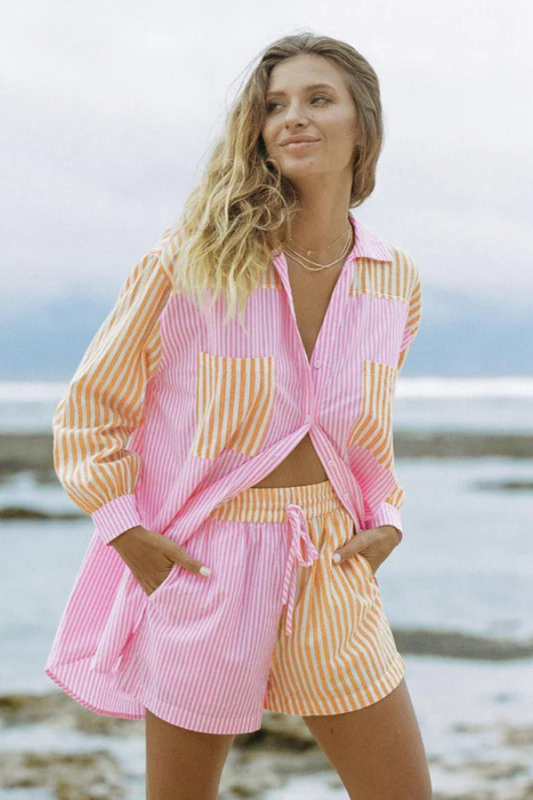 Hannie | Ensemble rayé coloré et stylé