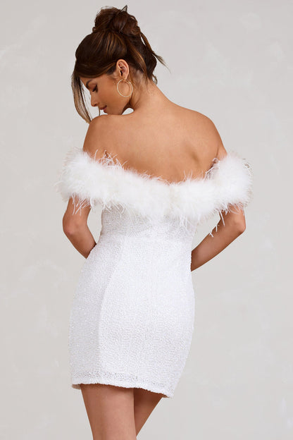 Lenoir™ | Robe à pailettes avec plumes