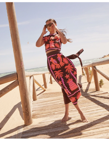 Katia | Ensemble haut et jupe imprimé chic